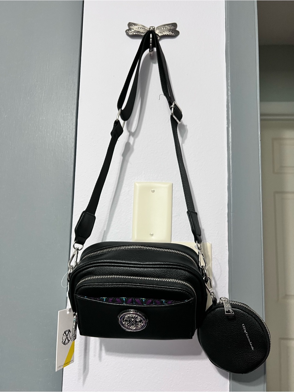 Christian Lacroix Black Bag with detachable zip pouch